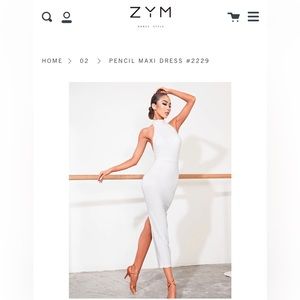 ZYM halter low back pencil skirt with slit in back